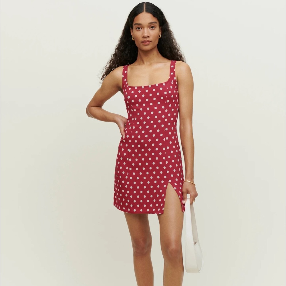 Reformation Noha dress in Campari